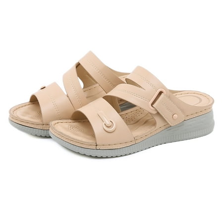 

Cathalem S Sandals Women Fashion Women Summer Slip On Casual Open Toe Wedges Comfortable Beach Shoes Sandals Women Sandals Size 9 Pink 7.5