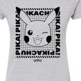 thumbnail image 3 of Pokémon - Pikachu Face With Grid - Juniors Fitted Graphic T-Shirt, 3 of 5
