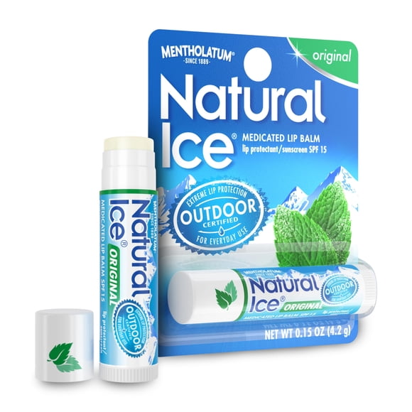 Bálsamo labial Natural Ice Original SPF 15 Medicado, paquete de 12