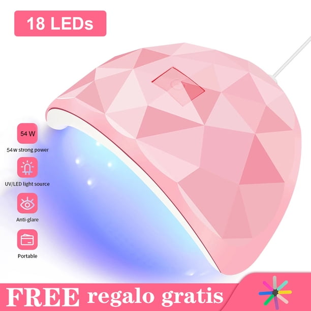 Secador de barniz de gel UV LED Secador de curado de esmalte de uñas seguro para herramienta de manicura (rosa) Ygjytge Cuidado Belleza