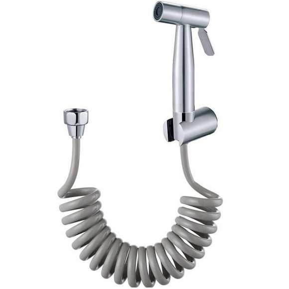 One Piece Handheld Bidet Sprayer 304 Stainless Steel Retractable Flexible Shower Hose for Plumbing, Toilet, Bidet Bathroom Spray Gun (Grey)