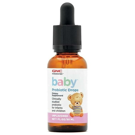 GNC Milestones Baby Probiotic Drops | Clinically Studied Probiotic For Infants And Children | Unflavored | 1 oz.