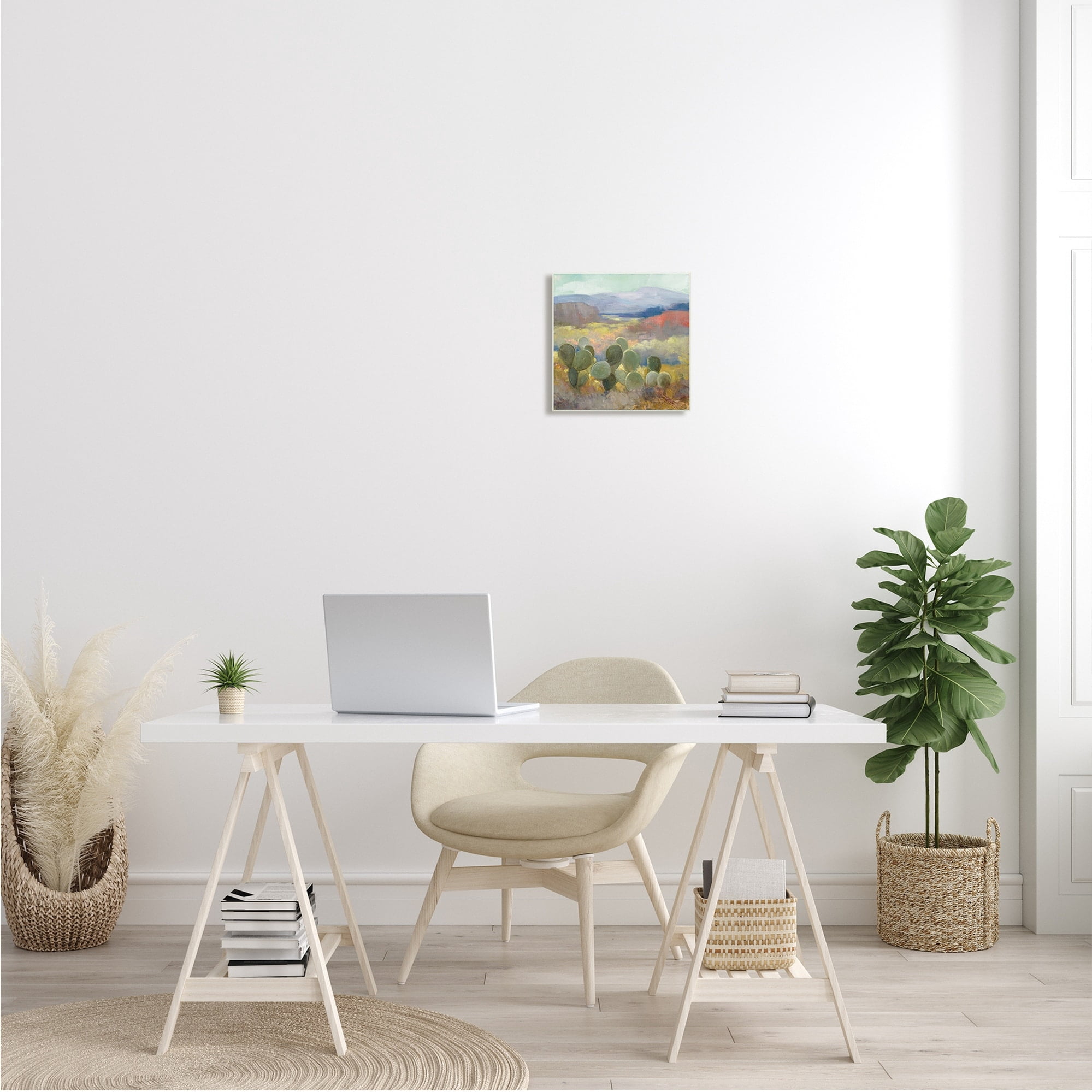 Stupell Industries Prickly Pear Cactus Plant Soft Desert Canyon Landscape, 12 x 12,Design by Julia Purinton