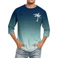 thumbnail image 1 of WEAIXIMIUNG Chemise Homme Manches 3/4 pour la Saint-Valentin, T-Shirts Décontractés Manches Trois-Quarts, Col Rond Confortable, Couleur Unie, 1 of 4