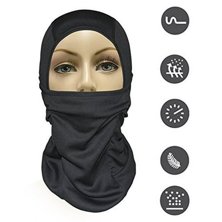 MJ Gear Balaclava Ski Mask [9in1] Full Face Mask Motorcycle Balaclava, Running Mask for Cold or Hot Weather Life Time