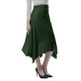 thumbnail image 3 of Moomaya Womens Handkerchief Hemline Midi Skirt High Waist Casual Summer Skirts, 3 of 6