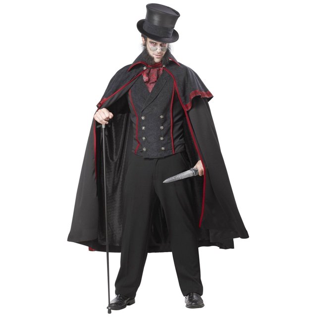 Victorian Caroller Cloak Costume Adult Jack Horror Reaper Vampire Christmas MD