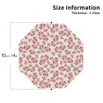 thumbnail image 2 of Lsque Rose Flowers Pattern 4" Drink Coasters Set of 4, PVC Leather Absorbent Coasters, Table Coaster Set Decorative Coffee Cup Coasters Housewarming Gift -Octagon, 2 of 6