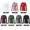 thumbnail image 3 of TFixol Camisa deportiva para mujer con bolsillo de secado rápido elástica Slim V, 3 of 8