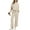 Beige, variant on Ronuti Two Piece Sets for Women Summer Outfits Oversized Wide Leg Crop Pants Lounge Sets Airport Beach Vacation Clothes