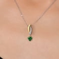 thumbnail image 3 of Gem Stone King 925 Silver and 10K Yellow Gold Green Nano Emerald and White Lab Grown Diamond Pendant Necklace for Women | 0.53 Cttw | Gemstone May Birthstone | Heart Shape 5MM | With 18 inch Chain, 3 of 6