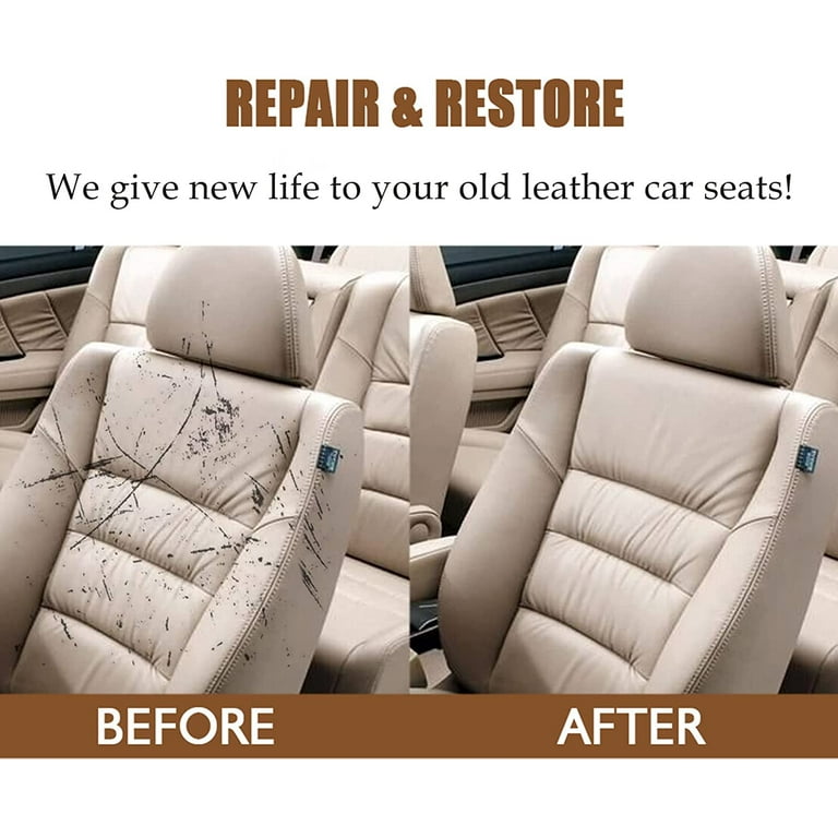 Leather Seat Repair with using Vinyl and leather repair kit, RESTORE