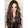 thumbnail image 2 of Peluca de cabello largo y rizado con degradado medio para mujer, peluca de estilo europeo y americano con ondas grandes, 2 of 4