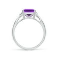 thumbnail image 2 of ANGARA Natural 2.9 Ct. Amethyst with Diamond Classic Ring in 14K White Gold for Women (Ring Size: 10.5), 2 of 9