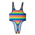 thumbnail image 6 of VONCOS Mens Pink Rainbow Striped Briefs, Nylon Spandex Underwear Soft Stretchy Lounge & Sleepwear for Men,Size M, 6 of 7