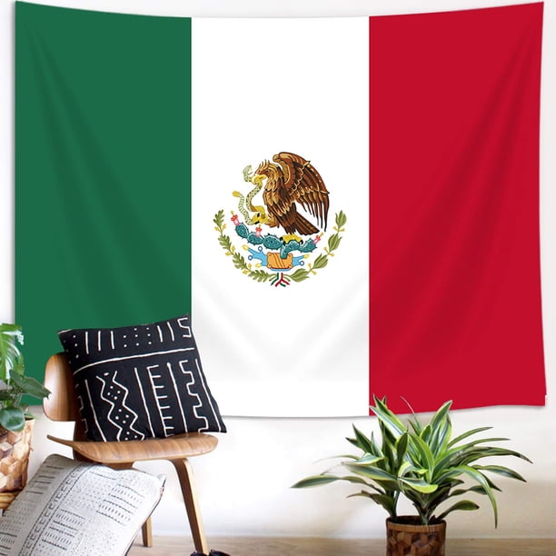 Tapiz Colgante de Pared con Bandera Mexicana DYNH 152x102 cm