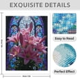 thumbnail image 3 of Diamond Art Kit for Adults, Pink Lilies Stained Glass Window Diamond Painting for Adults Beginners, 5D DIY Diamond Art Painting Kits, Colorful Diamond Painting Craft for Home Decor 12x16 Frameless, 3 of 7