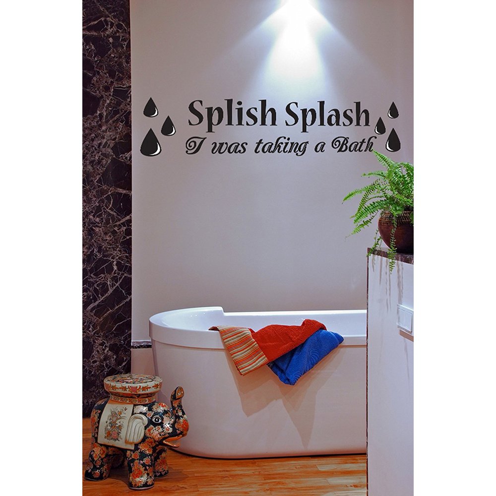 Splish Splash I Was Taking A Bath Bathroom Vinyl Wall Decal Quotes Wall Stickers Bathroom Decals