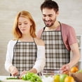 thumbnail image 5 of Brown and White Checkerboard Checkered Apron-Garden Aprons for Women with Pockets-Cotton Linen Waterproof Kitchen Cooking Gardening Aprons Adjustable for Kitchen,Cooking,BBQ and Salon 33x27 Inch, 5 of 7