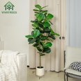 thumbnail image 3 of 6FT Fiddle Leaf Fig Artificial Tree with White Planter Pot,Faux Floor , Indoor and Outdoor Fake  for Home Office Decor, 3 of 9