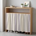 thumbnail image 6 of Vintage Striped Cabinet Curtains for Kitchen 35"Wx35"L, Purple Khaki Vertical Ticking Stripes French Country Laundry Sink Cabinets Magic Tape Short Curtain Privacy Panel for Bathroom Vanity Cabinets, 6 of 9