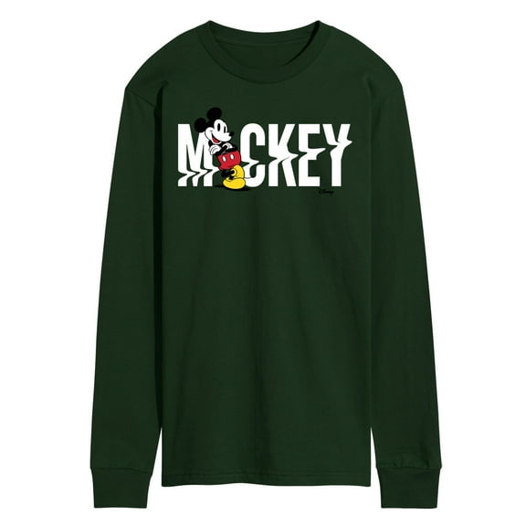 Disney - Mickey & Friends - Mickey Name Glitch - Men's Long Sleeve T-Shirt