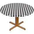 thumbnail image 1 of Round Fitted Tablecloth 54 Inch, White Black Buffalo Check Plaid Round Fitted Tablecloth Elastic Tablecloth Water Resistant Tabletop Cover Table Protector for Restaurant, Picnic, Indoor Outdoor, 1 of 8