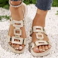 thumbnail image 4 of Xdegoge Womens Sandals Casual Summer Open Toe Gladiator Ankle Strap Sandals Geometric Cutout Flexible Sporty Flatform Walking Shoes, 4 of 9