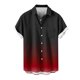 thumbnail image 5 of Blusa y camisa de manga corta con cuello vuelto para hombre, blusa informal de moda con cuello vuelto, estampado degradado, camisa de manga corta con botones, blusa de poliéster para hombre, 5 of 6