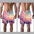 thumbnail image 3 of luoweisi Men's Beach Shorts Quick Dry Swim Trunks with Mesh Lining Clouds 2XL, 3 of 5