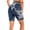 Royal Blue Grey, variant on FANNYC Women's Yoga Sports Shorts Tights Leggings Tie Dye High Waist Bike Shorts Tummy Control Athletic Workout Running Shorts Half Pants Trousers Leggings