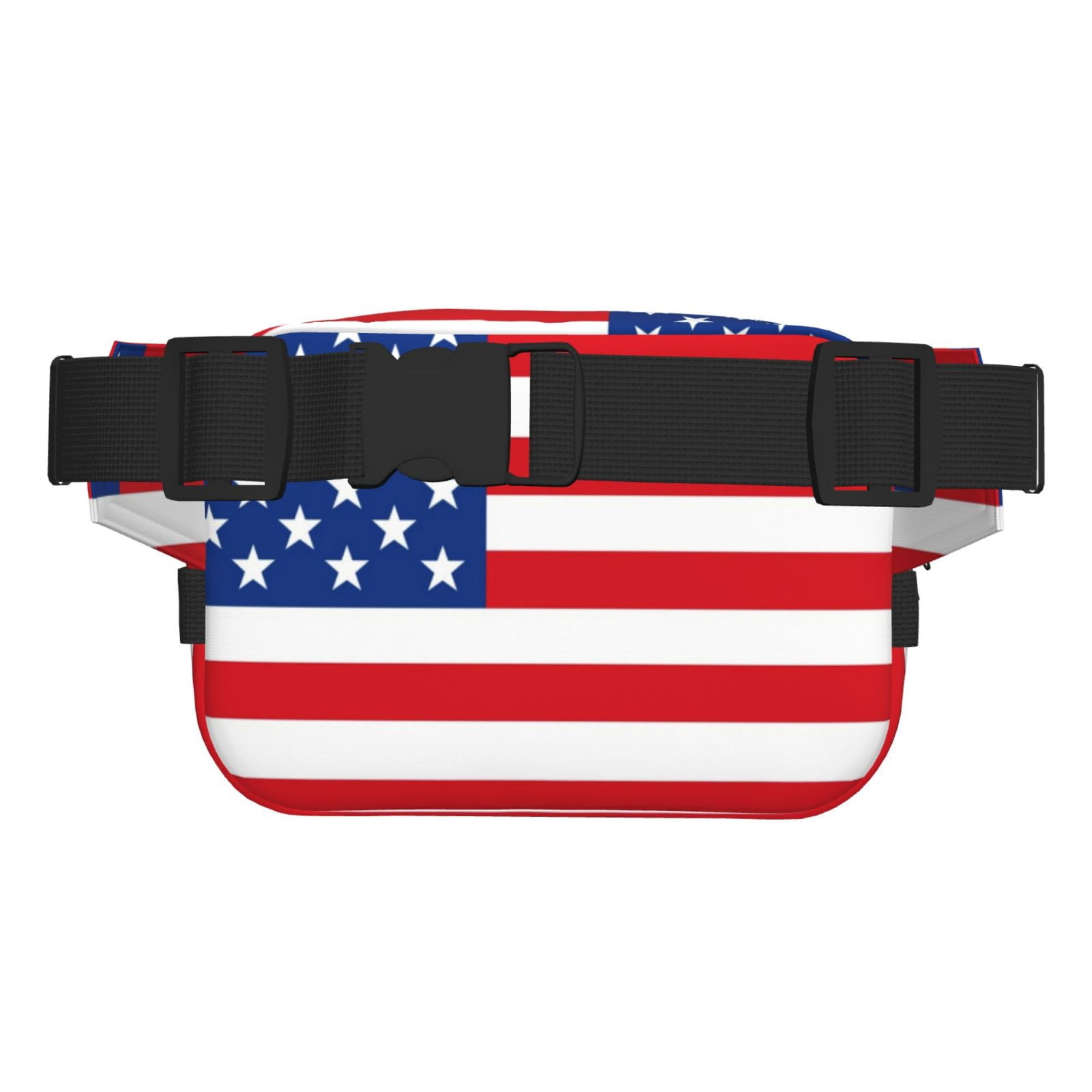 Picia America Flags3 Print Square Double-Layer Waist Bag Mini Adjustable Waist Belt Bag Exercise Running Travel Hiking