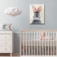 thumbnail image 4 of Kids Room Decor Bunny Decor Wall Art Blue Gray Cute Rabbit Poster Picture Canvas Print Girls Baby Wall Decorations 1 Panel Nursery Decor Artwork Framed Wall Art Ready to Hang 12" Wx16 H, 4 of 6