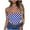 Blue, variant on Plaid Printed Bandeau Bra Ruffled Sleeveless Top Elastic Solid Color Strapless Comfortable Layering Top (Women's or Women's Plus)