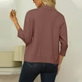 thumbnail image 6 of Mohiass Women's 3/4 Sleeve Cropped Cardigan Sweater Open Front Short Shrugs Cardigans Lightweight Sweaters Coffee S, 6 of 6