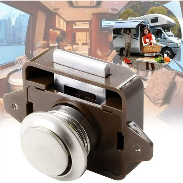 Verrous de Porte d'Armoire Sans Clé à Bouton-Poussoir pour Bateau Véhicule Récréatif Placard