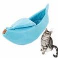 thumbnail image 1 of Suministros para animales Chenil Chenil Banana Cat Chenil Invierno Sue?o caliente Saco de dormir profundo Chat, Azul S ShuxiuWang 8390614297562, 1 of 1
