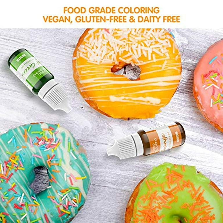  Food Coloring - ValueTalks 12 Color x10 ml Food Grade Liquid Food  Dye, Vegan-free, Neon Food Color Set for Baking, Icing, Cake Decorating,  Macaron, Slime, Frosting, Fondant, Cookie : Grocery