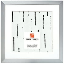 Craig Frames Modern Aesthetics 125, 24x24 inch Picture Frame Matted for a 20x20 Photo, Silver