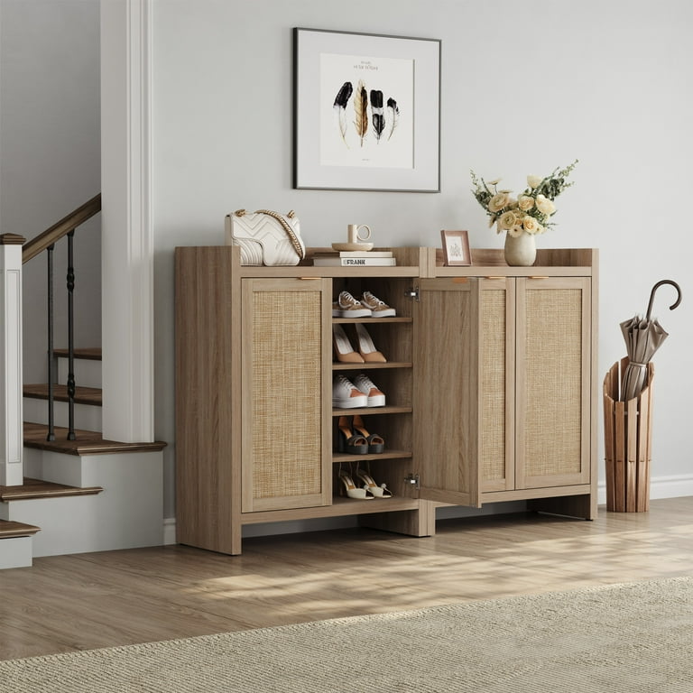 SICOTAS 24 Pairs Shoe Cabinet with Doors Shelves, 6-Tier Shoe