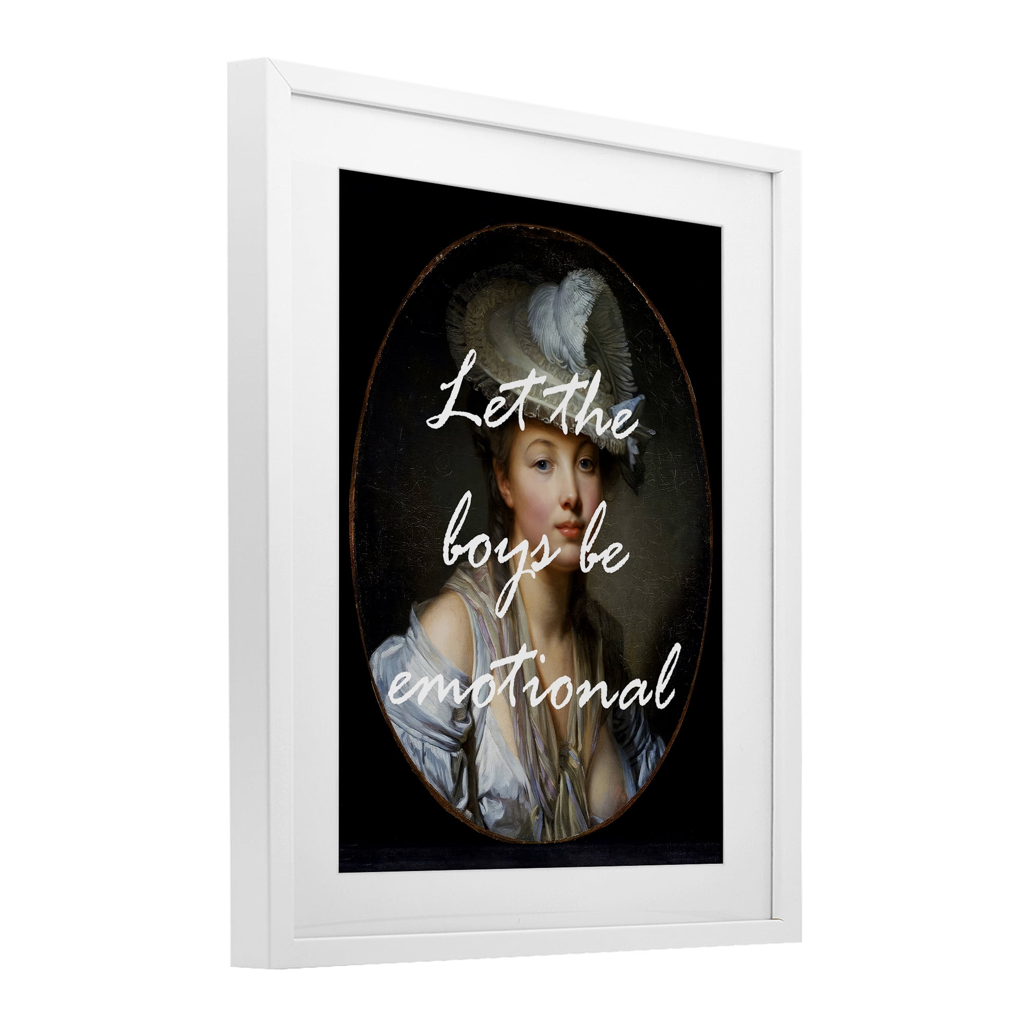 Stupell Industries Let The Boys Be Emotional White Framed Print Under Glass, design by Tina LeCour