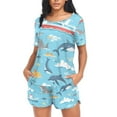 thumbnail image 4 of joogoo Women's Pajama Set Dolphin on Ocean Short Sleepwear Loungewear with Pockets XXL, 4 of 7