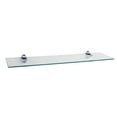 thumbnail image 1 of Clear Glass Floating Shelf with Chrome Brackets 24 x 6", 1 of 4
