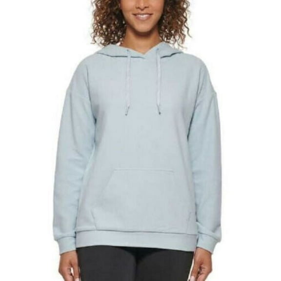 allbrand365 designer Womens Performance Brushed Rib Front Pocket Hoodie,Blue,2X
