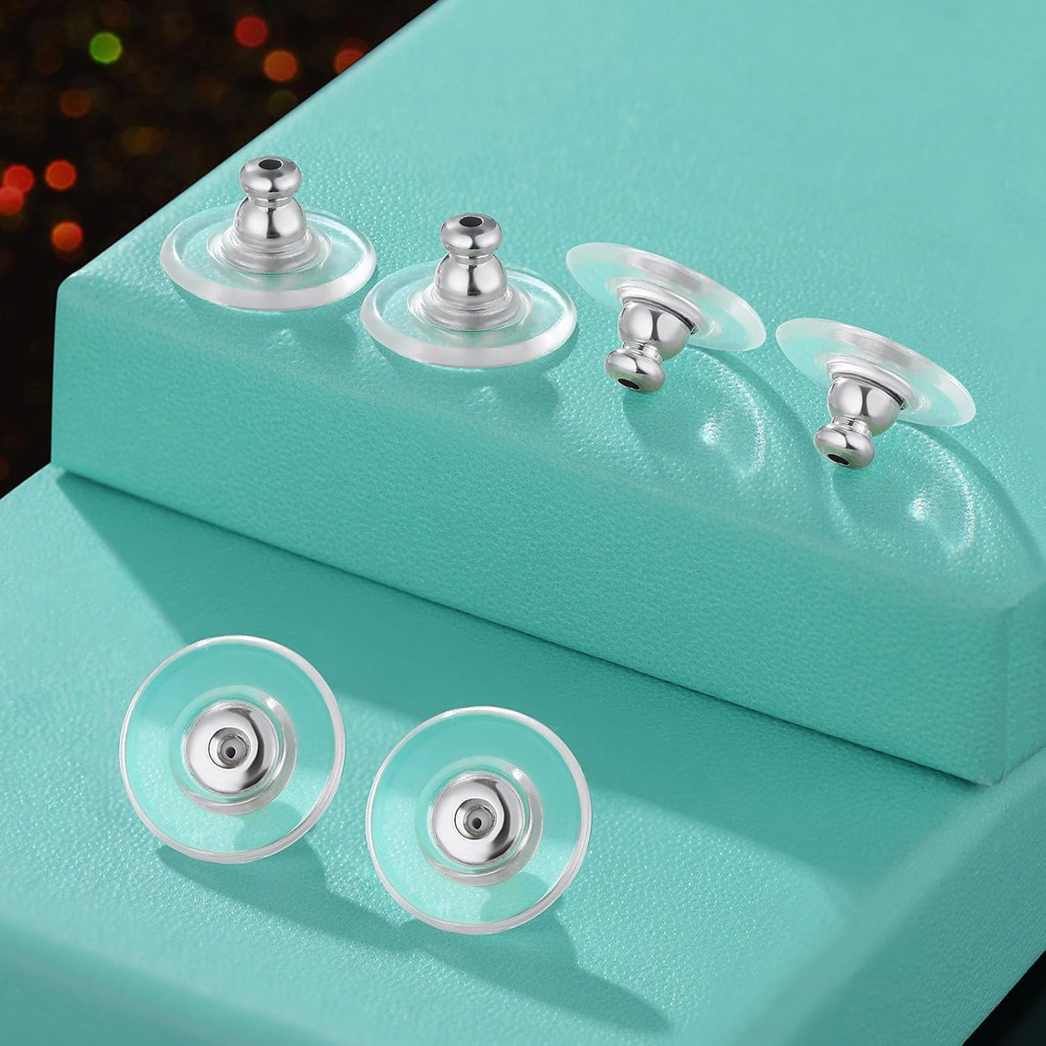 Earring Backs for Heavy Droopy Earrings - 12mm/0.47 Inch Large Secure Locking Backs for Women & Men for Any Occasion, Durable and Stylish Earring Backing Replacement for Studs, Silver 6 PCS
