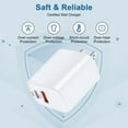 thumbnail image 6 of Type C Charger Block, PD+QC 20W USB C Wall Charger Fast Charging Power Station, Type C Charging Block USB C Brick Cube Power Adapter Charger Station Compatible for iPhone Samsung Android, White, 6 of 7