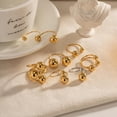 thumbnail image 4 of Minimalist Ball Statement Ring for Women Men Gold Plated Stainless Steel Layered 3 Round Balls Open Wrap Finger Rings Comfort Fit Geometric Unique Christmas Birthday Party Jewelry Gift Size 8, 4 of 7