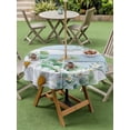 thumbnail image 4 of Outdoor Tablecloths with Umbrella Hole & Zipper, Daisy Spring Floral Round Tablecloth 54 Inch, Eucalyptus Leaves Watercolor Wooden Waterproof Table Cloth, Patio/Pool/Picnic Table Covers, 4 of 8