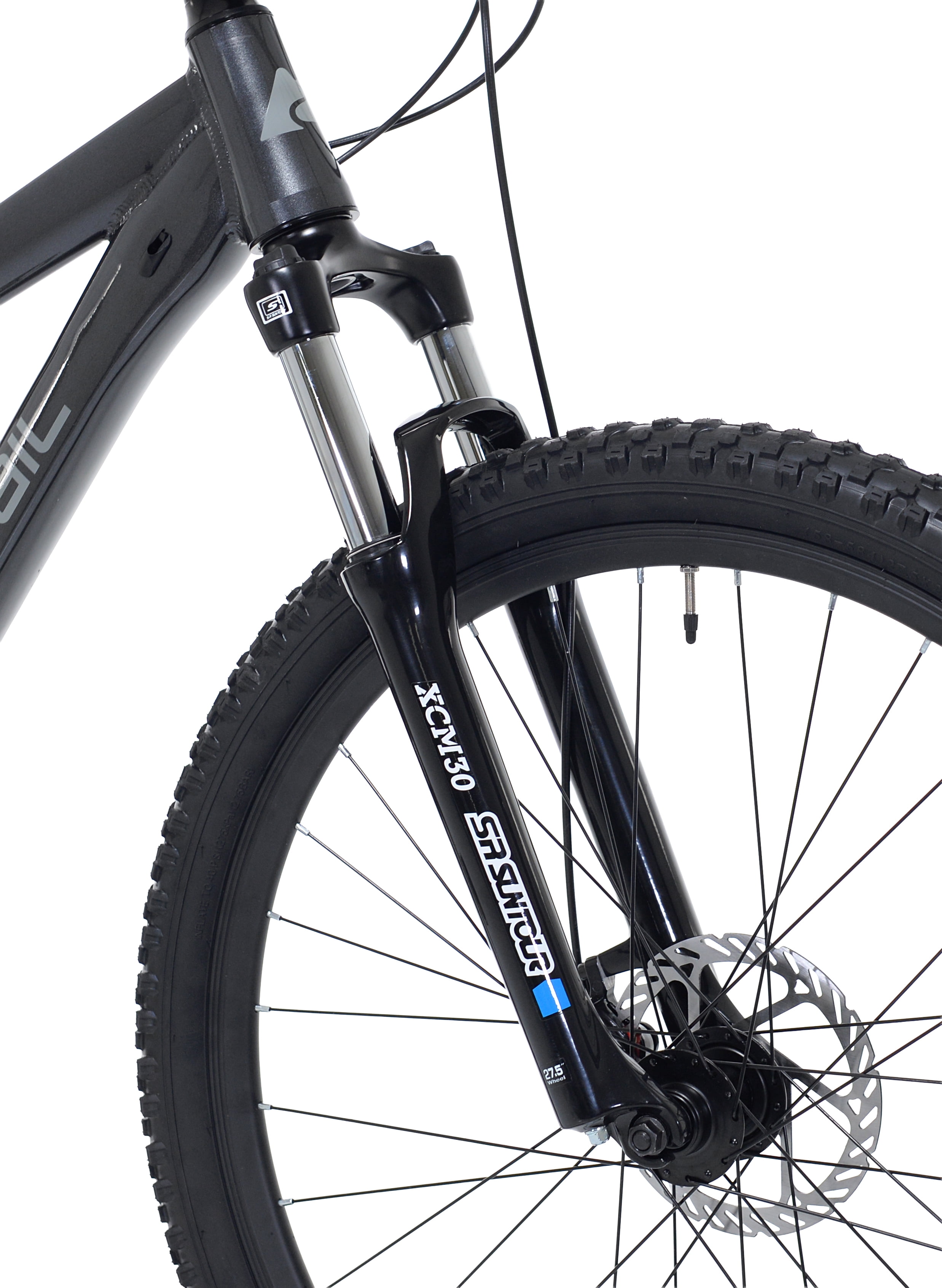 27.5" Ozark Trail Timber Mountain Bike, Medium Frame, Fits Riders 5'3"-5'8", Black, Unisex