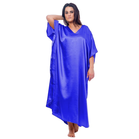 Up2date Fashion Women Silky Satin Caftan Dress, One Size Plus, Cover up Kaftan Maxi Lounger
